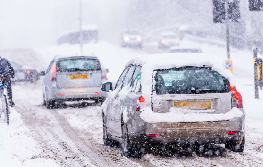 Winter driving in snow